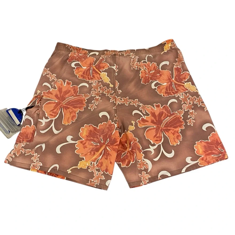 Speedo Tropical Print Surfer Shorts Swim Trunks - GUC - Men’s XL